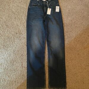 Good American Dark Blue Straight Leg Jeans